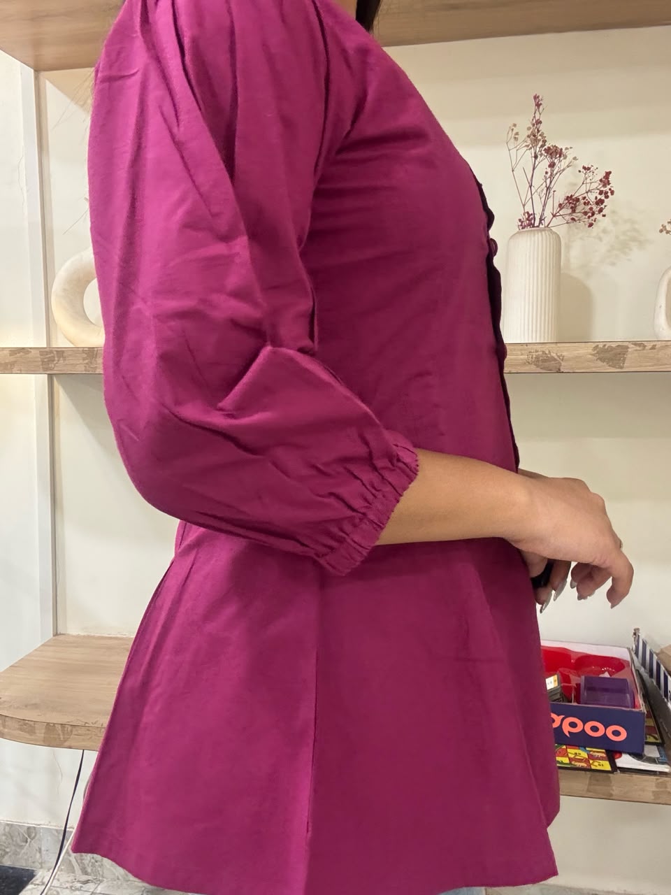 Magenta Pleated Top – product photograph 3 | SORSHA™
