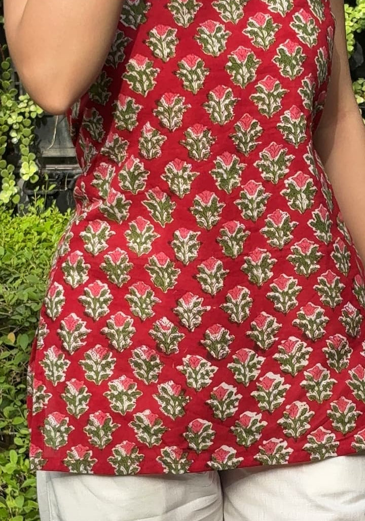 Block Print Halter Neck Short Kurti – product photograph 4 | SORSHA™