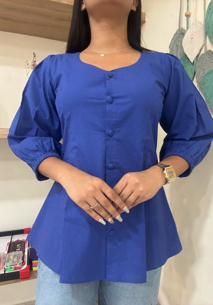 Blue Pleated Top – product photograph 4 | SORSHA™