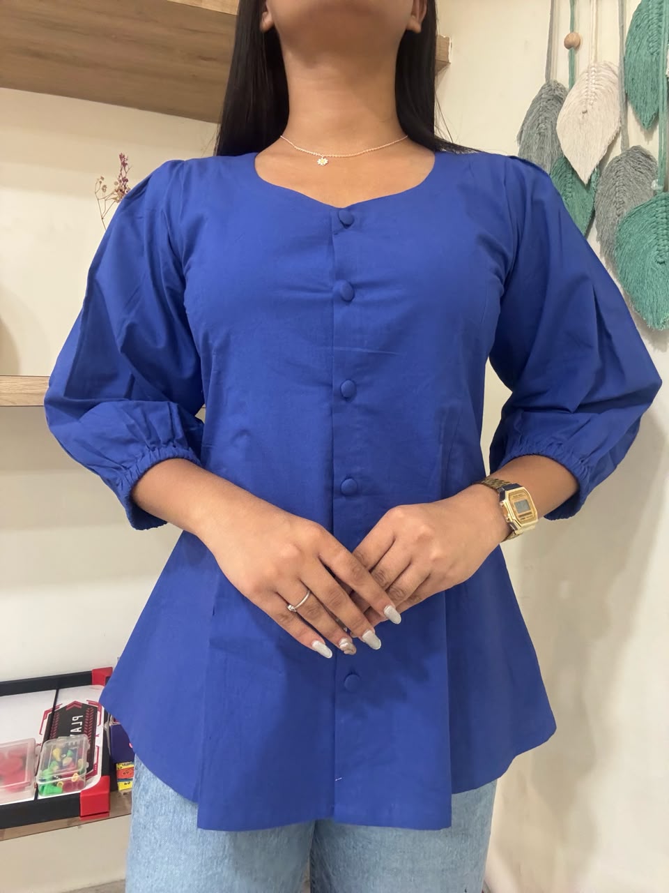 Blue Pleated Top – product photograph 4 | SORSHA™