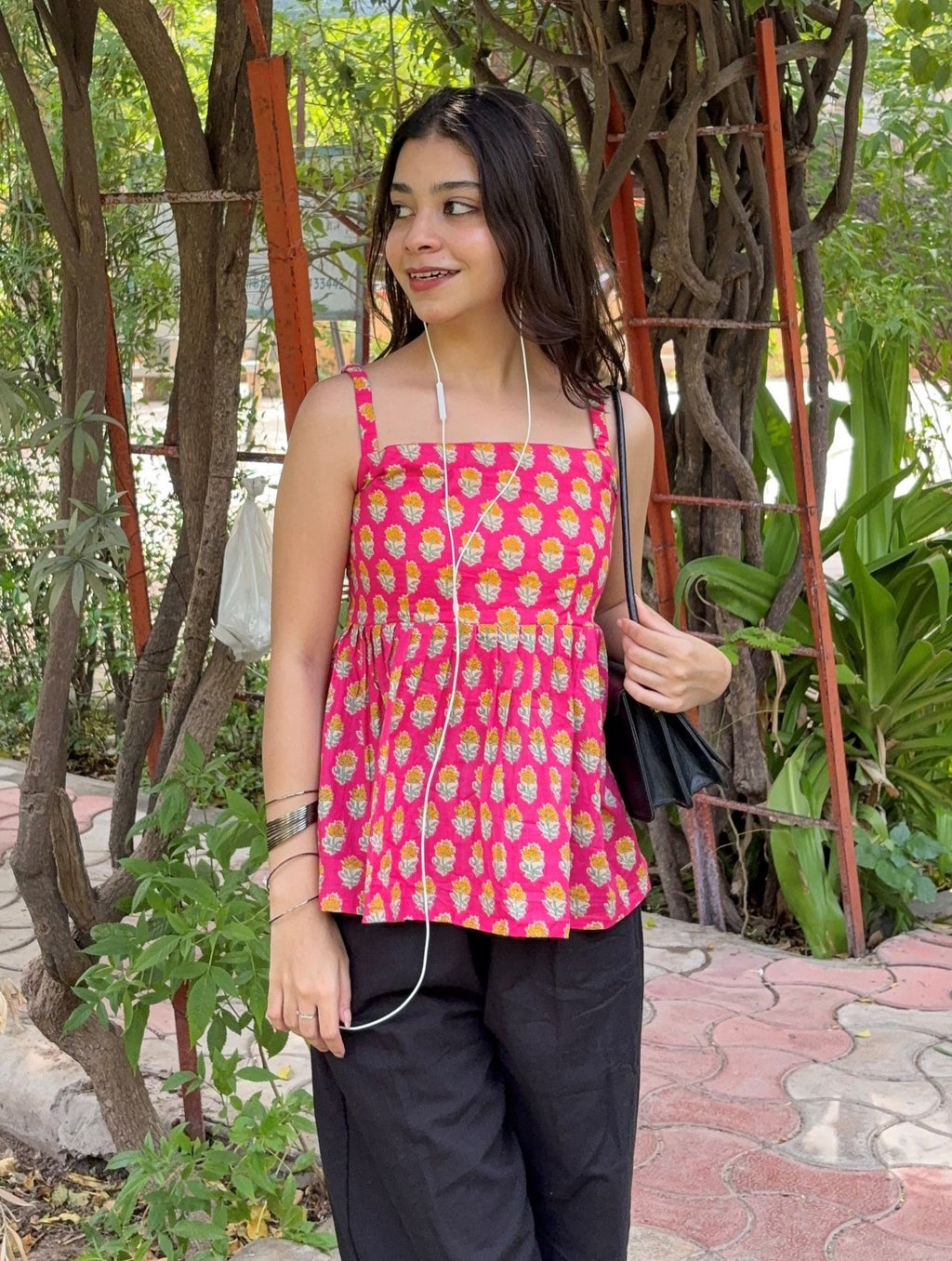 Pink Petal Peplum Kurti – product photograph 5 | SORSHA™