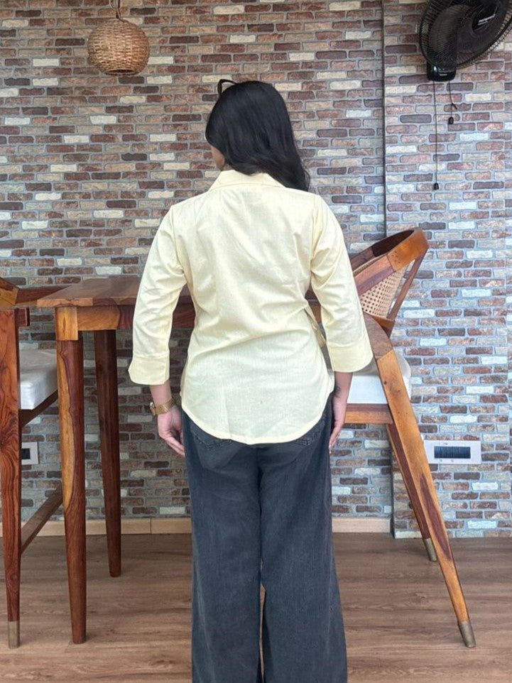 Butter Yellow Wrap Top – product photograph 2 | SORSHA™