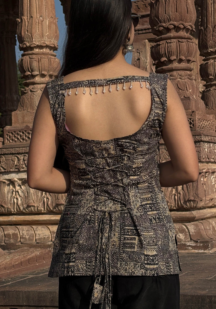 Tribal Block Motifs Pure Cotton Short Kurti – product photograph 2 | SORSHA™