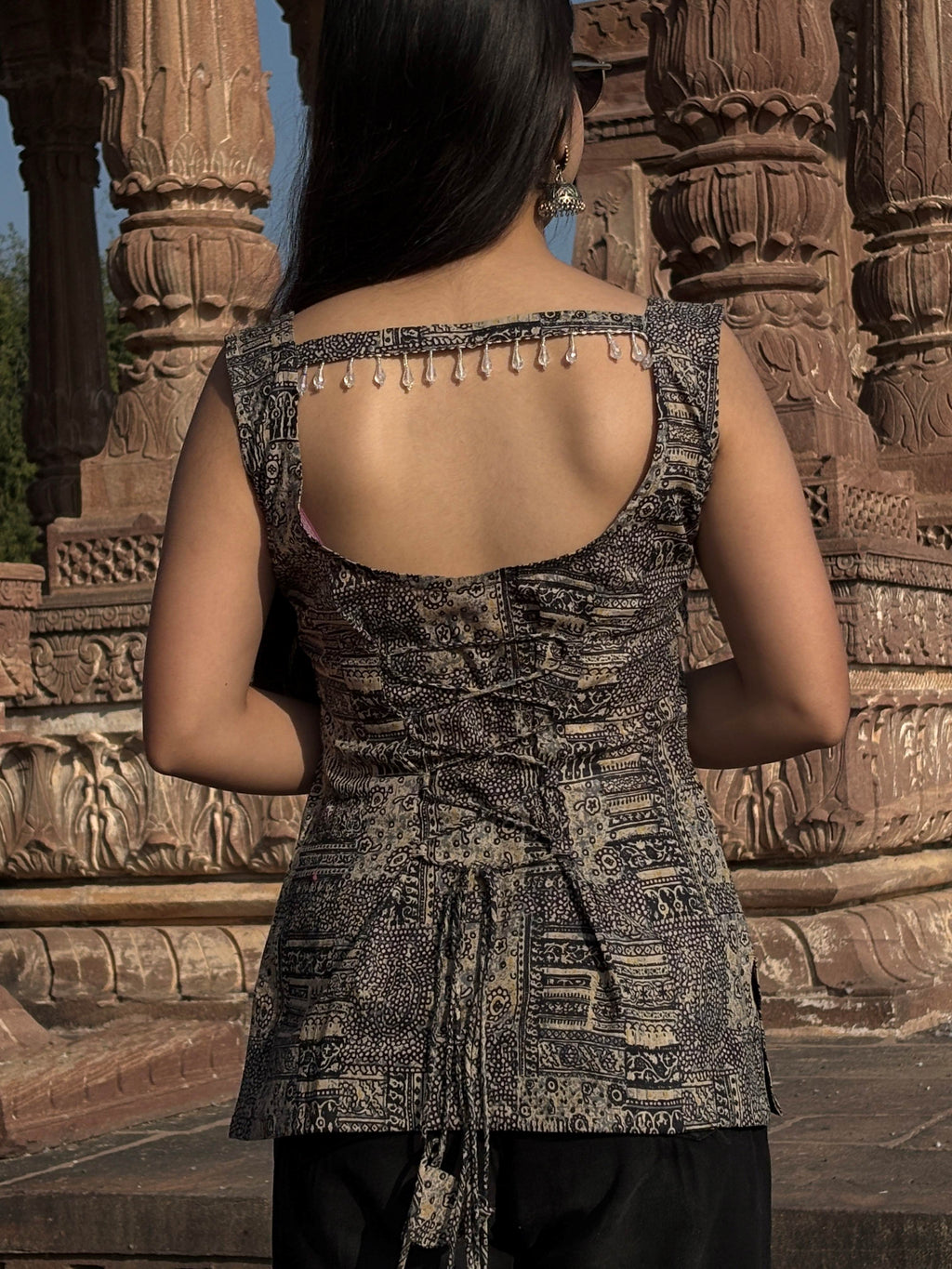 Tribal Block Motifs Pure Cotton Short Kurti – product photograph 2 | SORSHA™