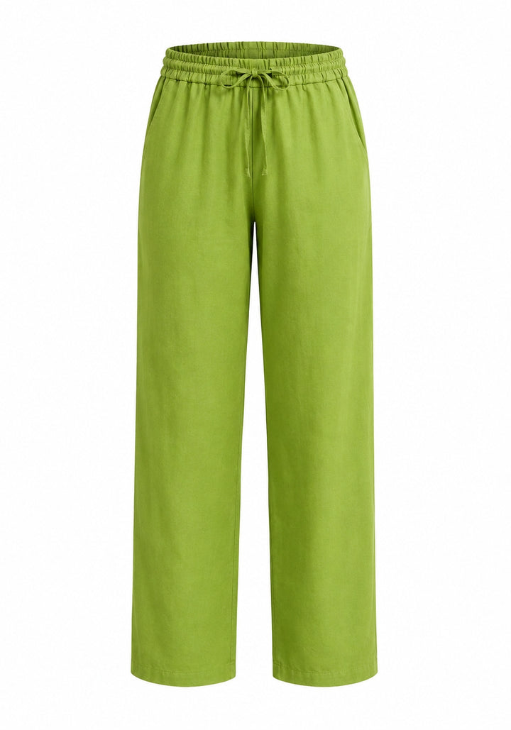 Sage Green Cotton Flex Relaxed Straight Fit Trousers – product photograph 4 | SORSHA™