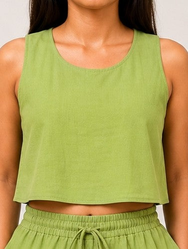 Women Cross Back Green Cotton Top – product photograph 2 | SORSHA™